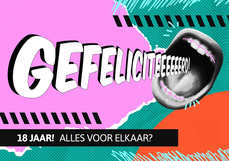 Verjaardagskaart voor 18 jarigen.